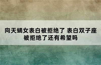 向天蝎女表白被拒绝了 表白双子座被拒绝了还有希望吗